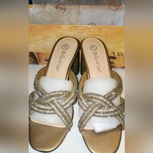 Bella Vita Carmen Women's‎ Size 9 W Bronze Heeled Mules Sandals